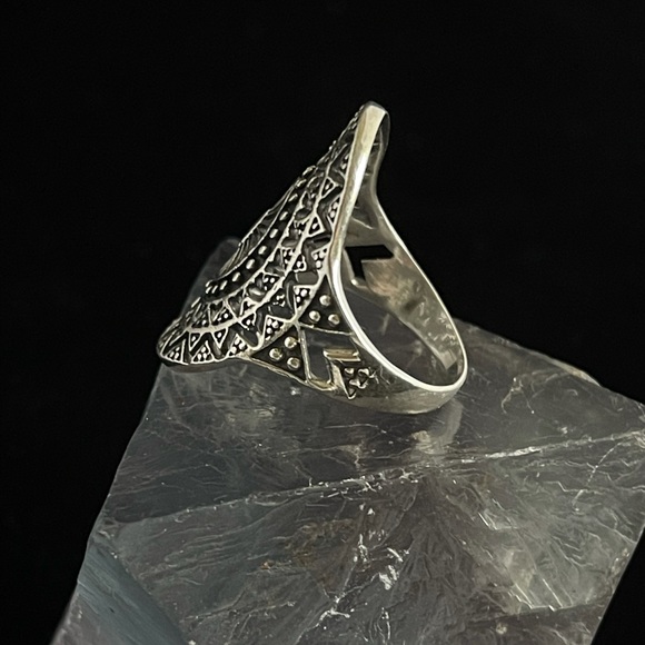 Sterling Silver Handcarved Mandala Ring - Picture 3 of 5